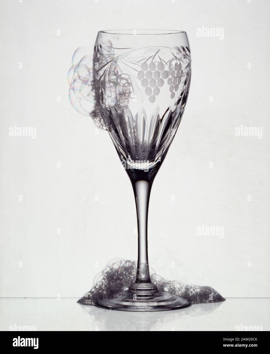 Cleaning crystal wine glass Stock Photo Alamy