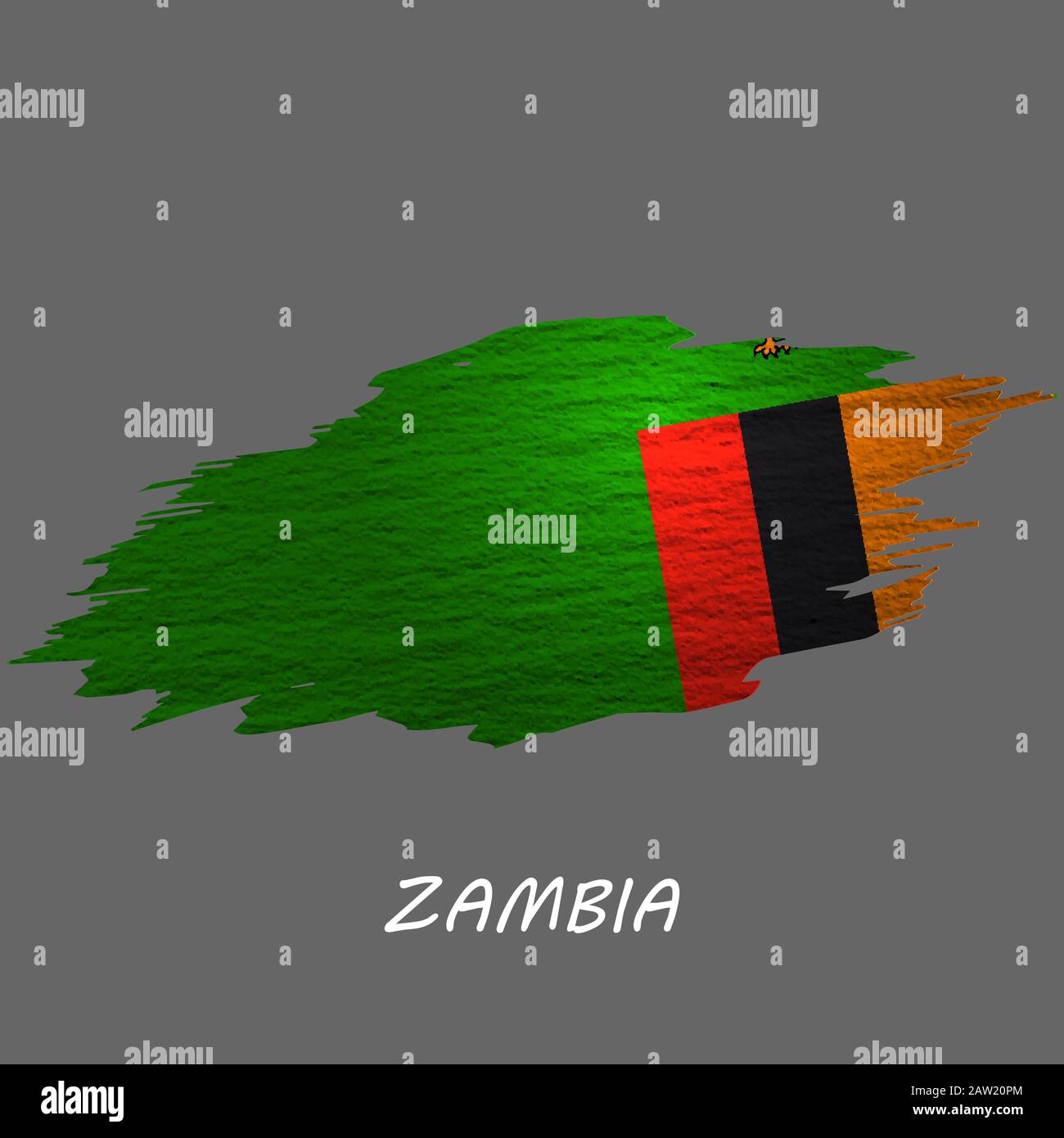 Grunge styled flag of Zambia. Brush stroke background Stock Vector ...