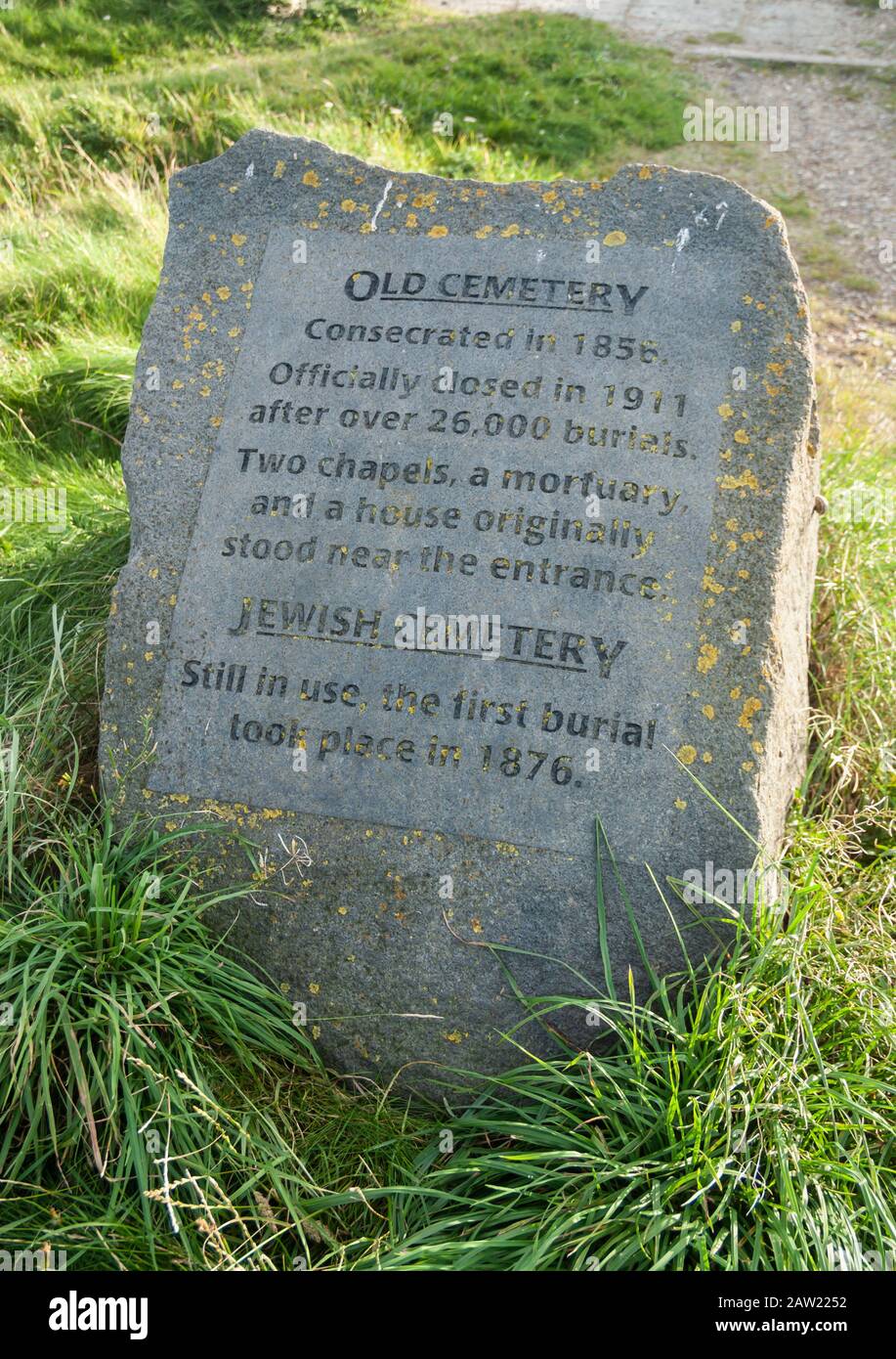 Jewish cemetery on The Headland at Hartlepool. England. UK Stock Photo