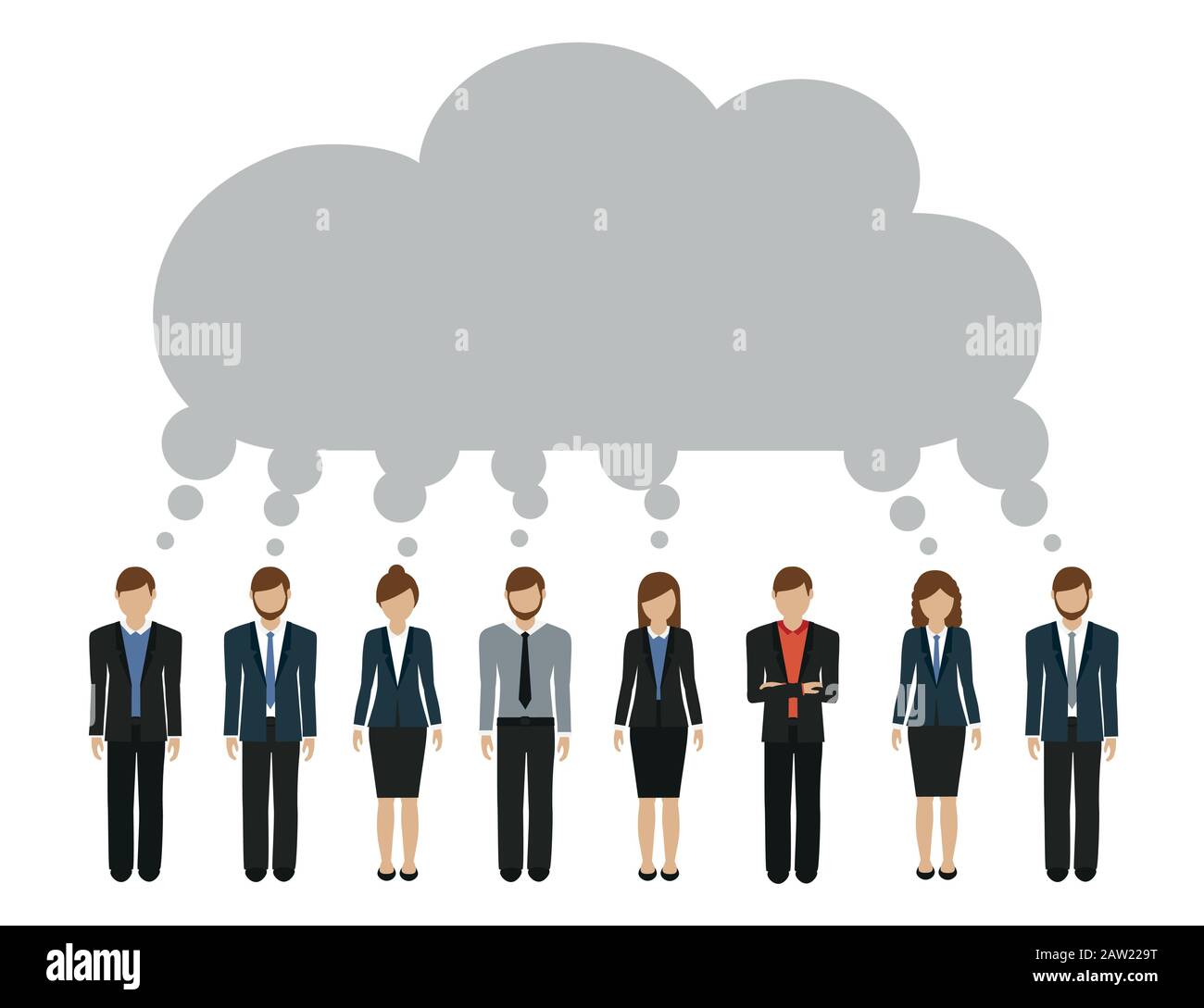 business men and women develop a common idea vector illustration EPS10 Stock Vector