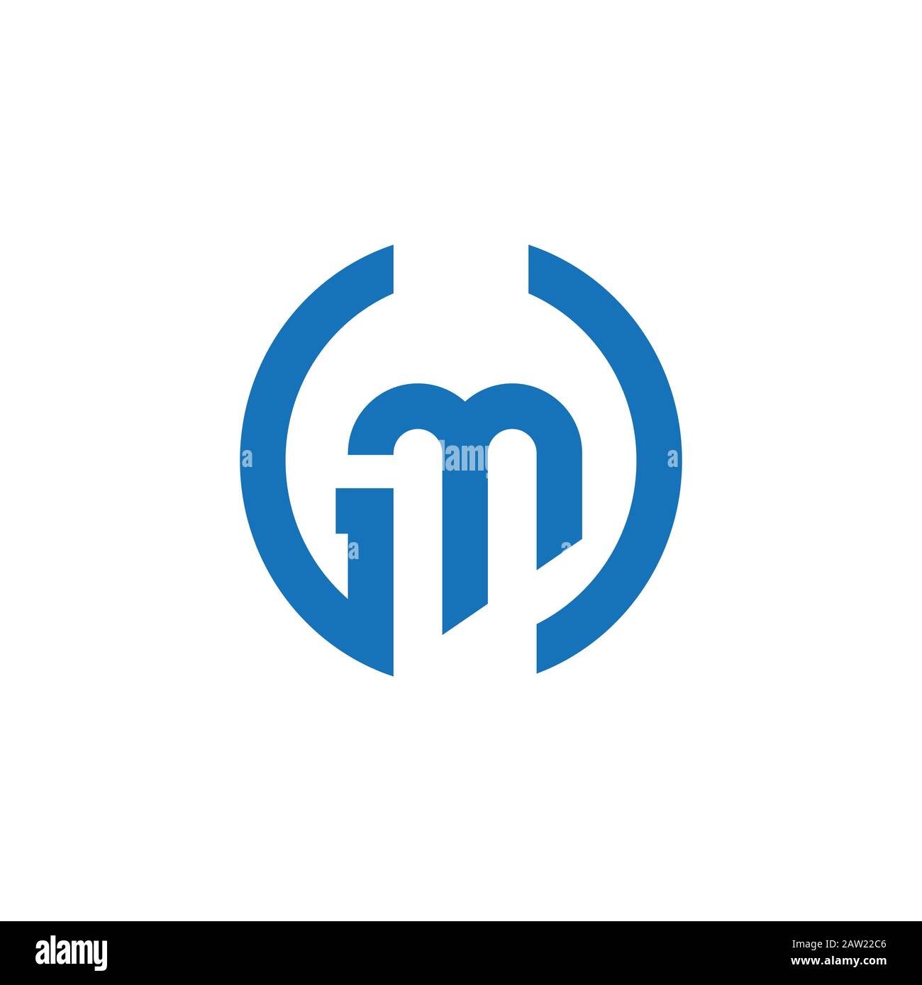 Initial letter gm logo or mg logo vector design template, Stock