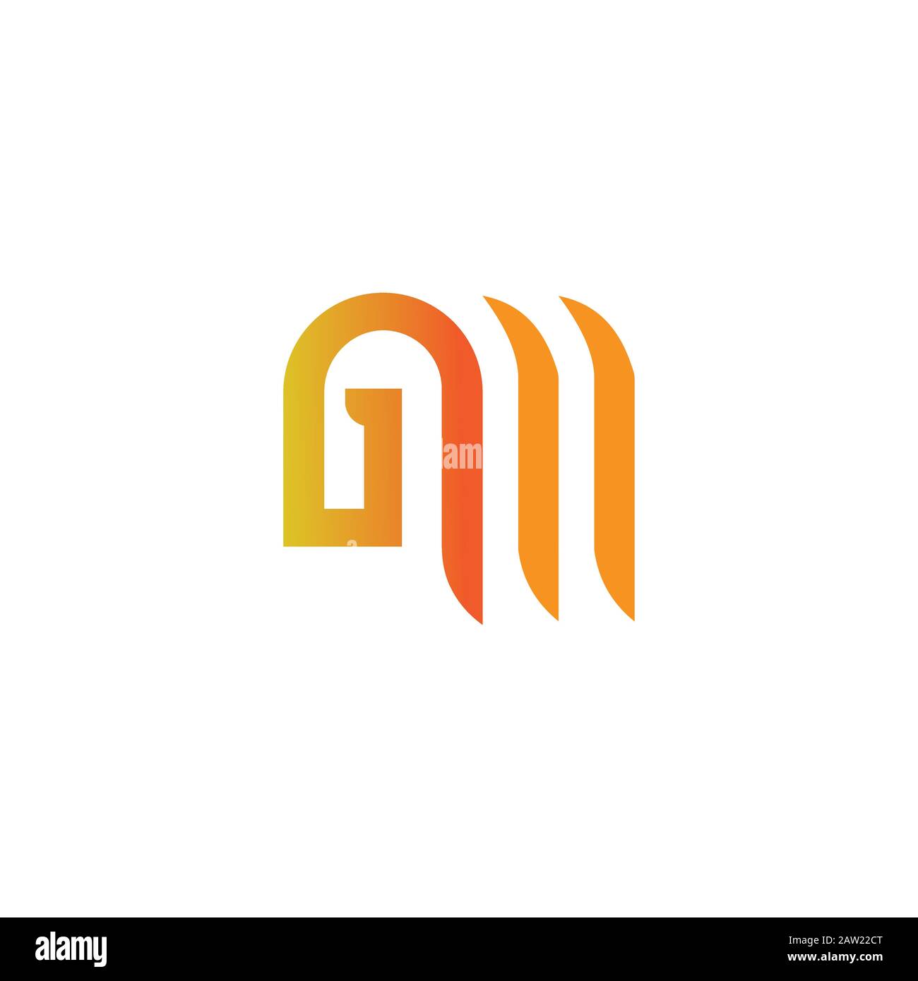 Initial letter gm or mg logo design template Stock Vector