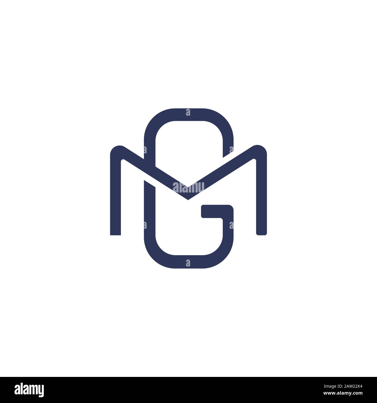 Initial letter gm logo or mg logo vector design template, Stock