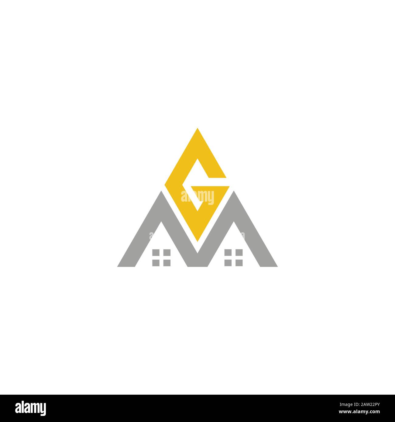 Initial letter gm or mg logo design template Stock Vector