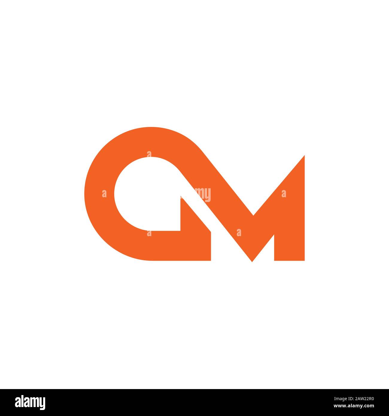 Initial letter gm or mg logo design template Stock Vector