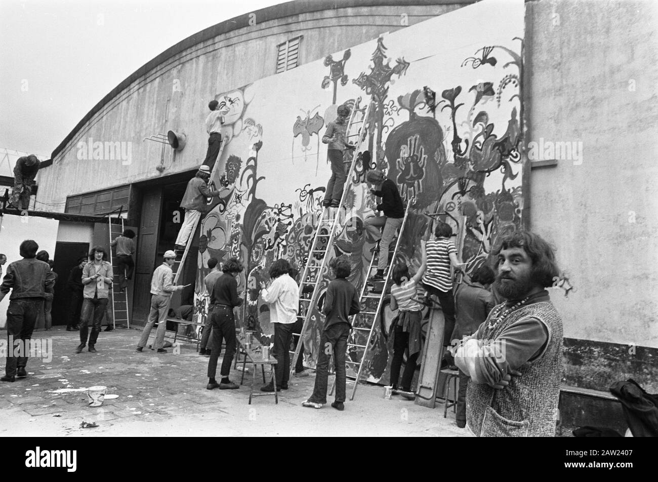 Paint on the rear of the old RAI (neg No. 18..) Rec painter Herman ...