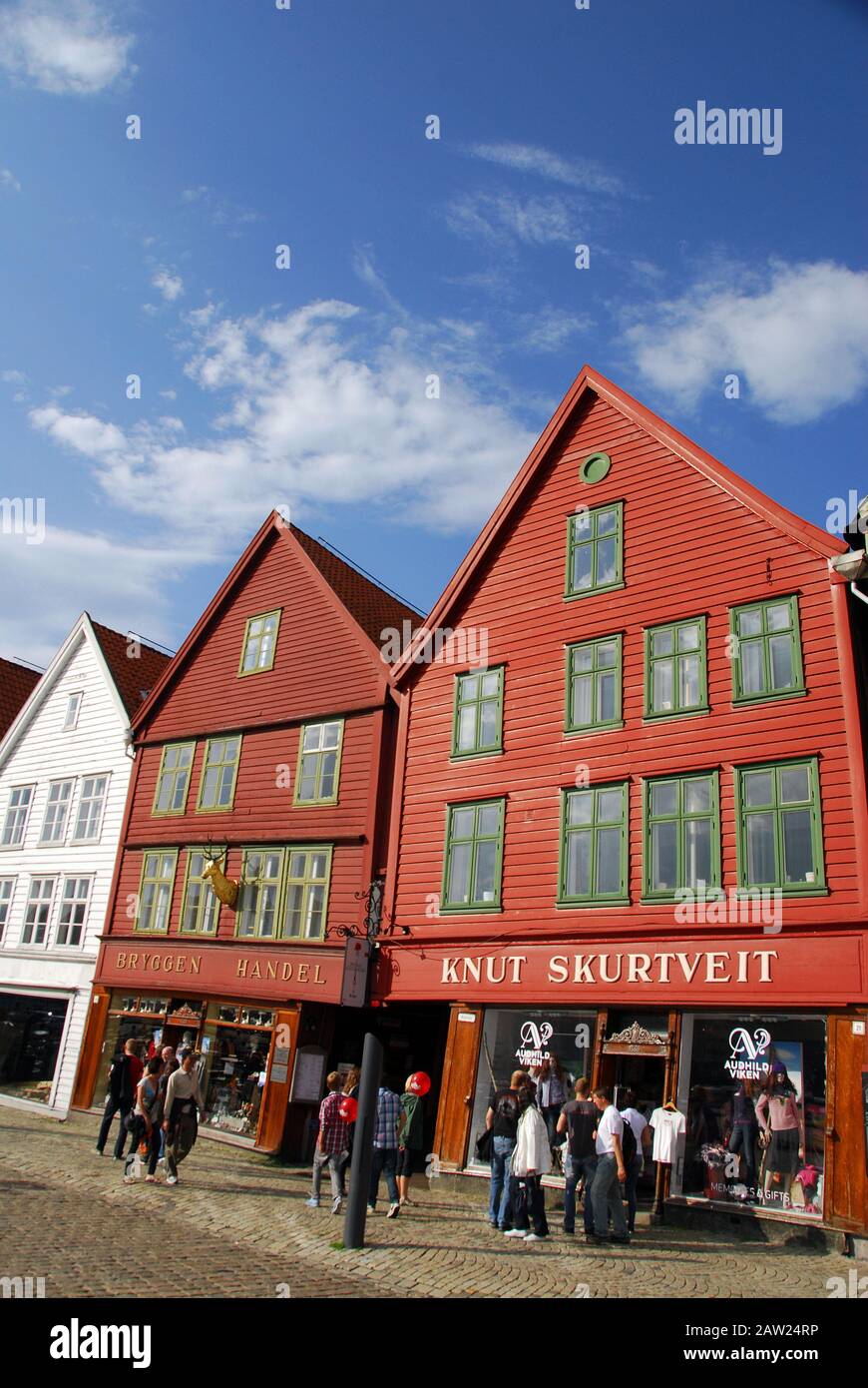 Norway, Bergen, Bryggen_UNESCO list for World Cultural Heritage sites Stock Photo