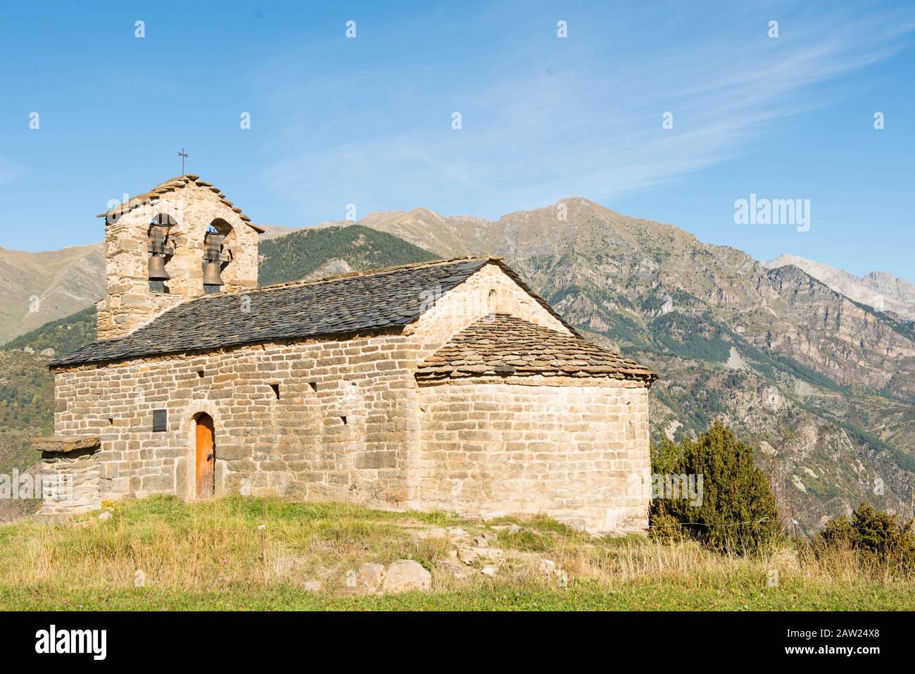Sant Quirc de Durro hermitage in Boi valley Stock Photo