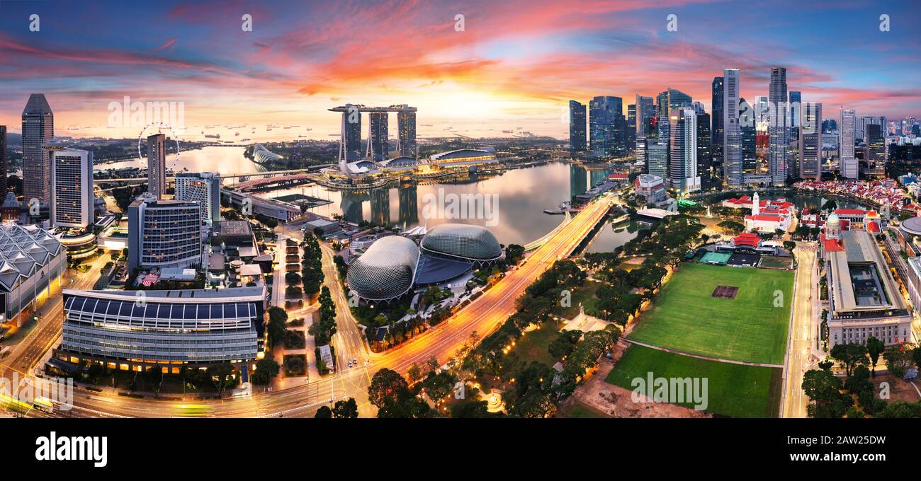 Singapore sunrise aerial hi-res stock photography and images - Alamy