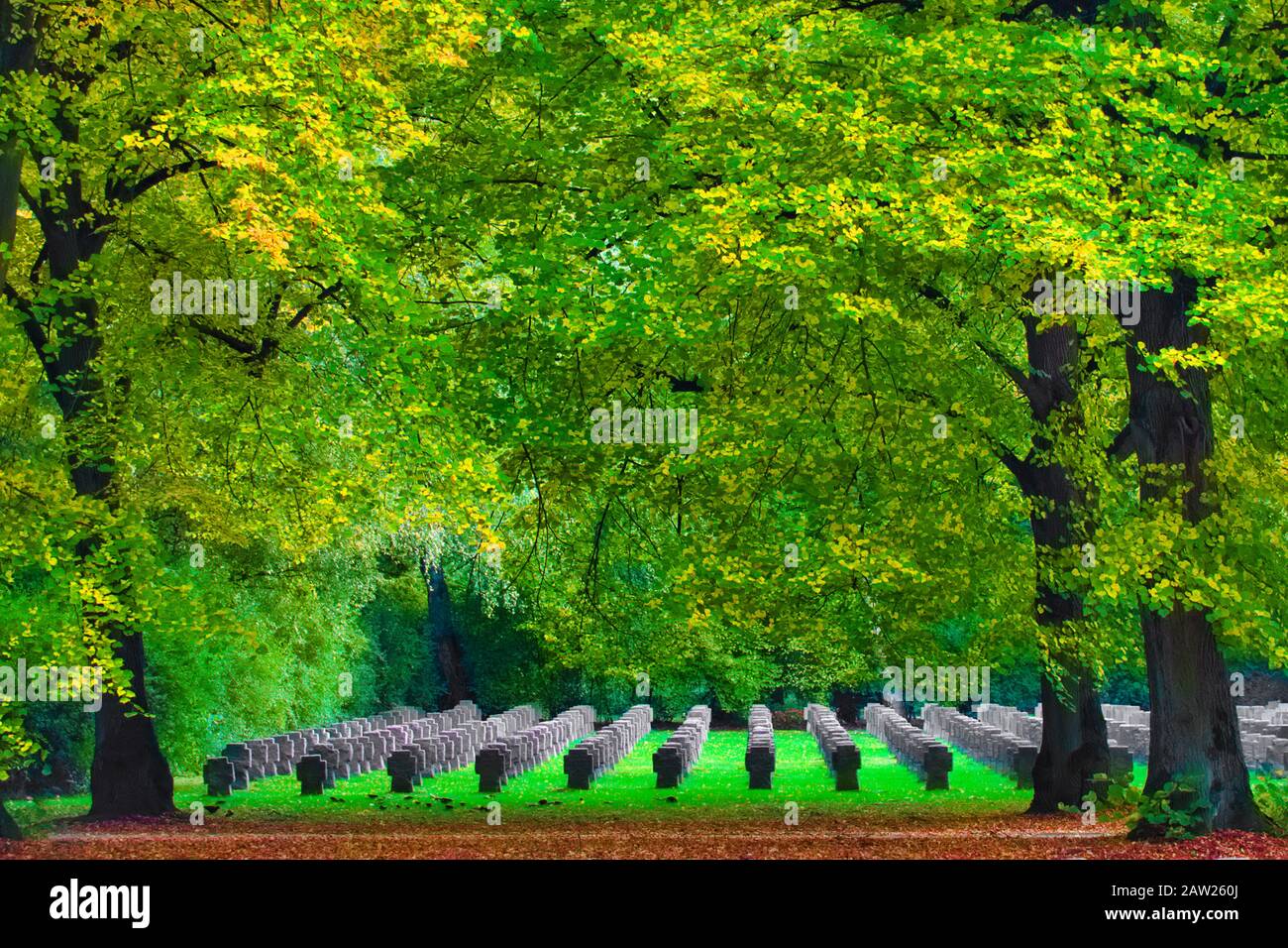 military cemetery Dortmund-Brackel, Germany, North Rhine-Westphalia, Ruhr Area, Dortmund Stock Photo