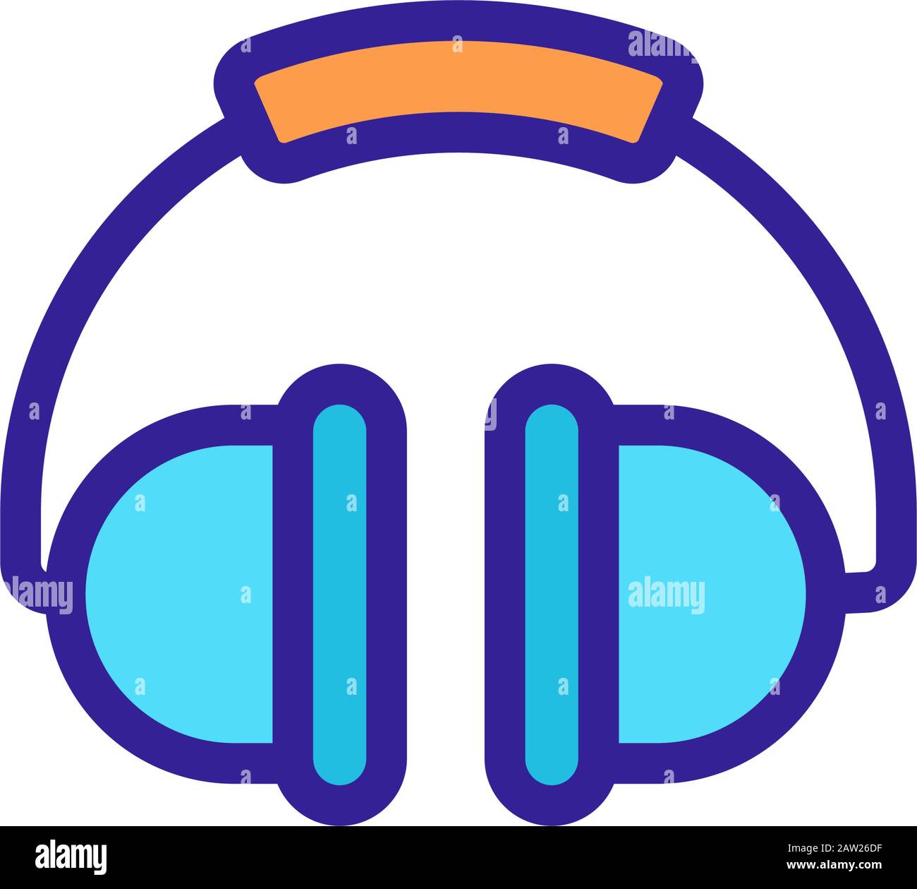 Headphones icon vector. Isolated contour symbol illustration Stock