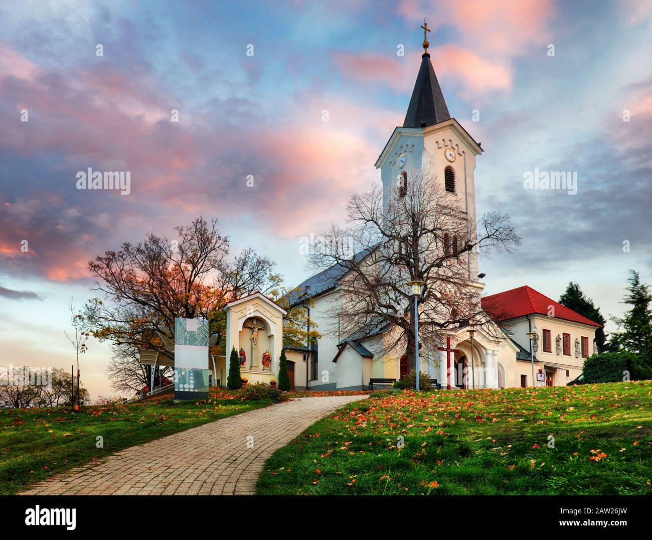 Nitra Calvary - Parish church of the assumption,Slovak republic Stock Photo