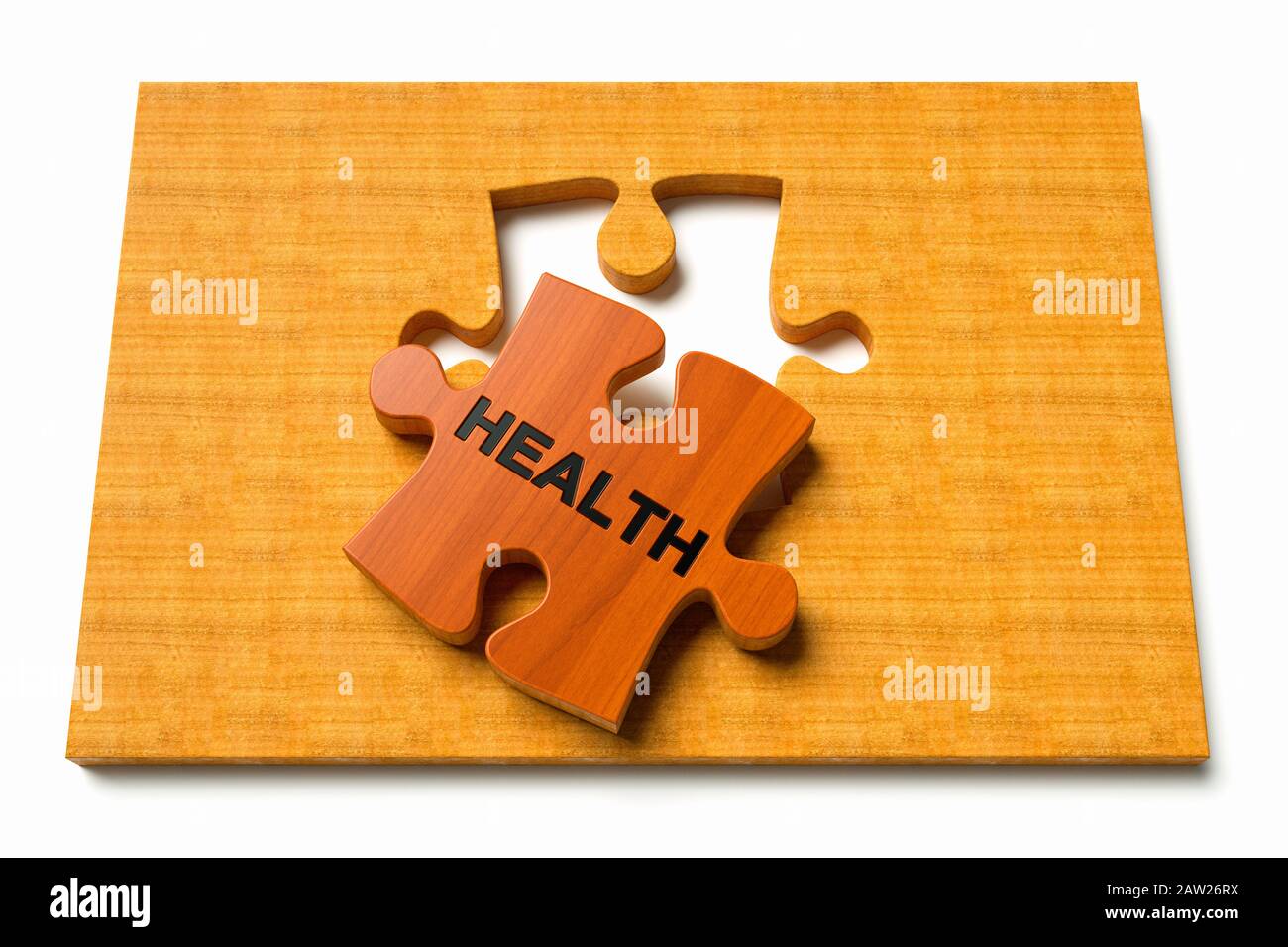Incomplete Jigsaw puzzle with single piece saying 'Health' Stock Photo
