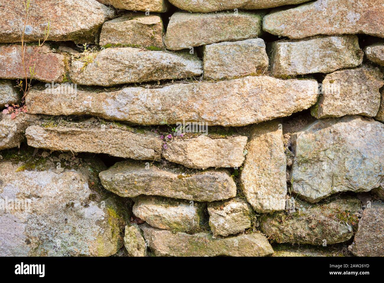 Dry stone wall detail Stock Photo