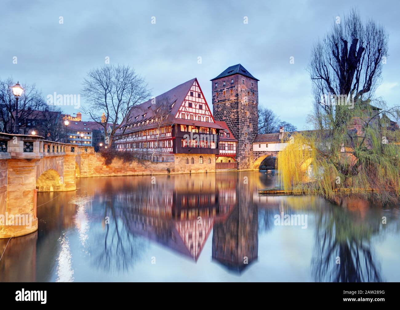 Nuremberg, Germany at Bridge. Stock Photo