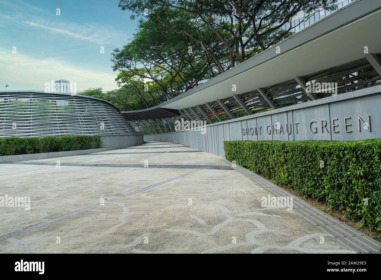 Singapore. January 2020.   A panoramic view of  Dhoby Ghaut Green park Stock Photo