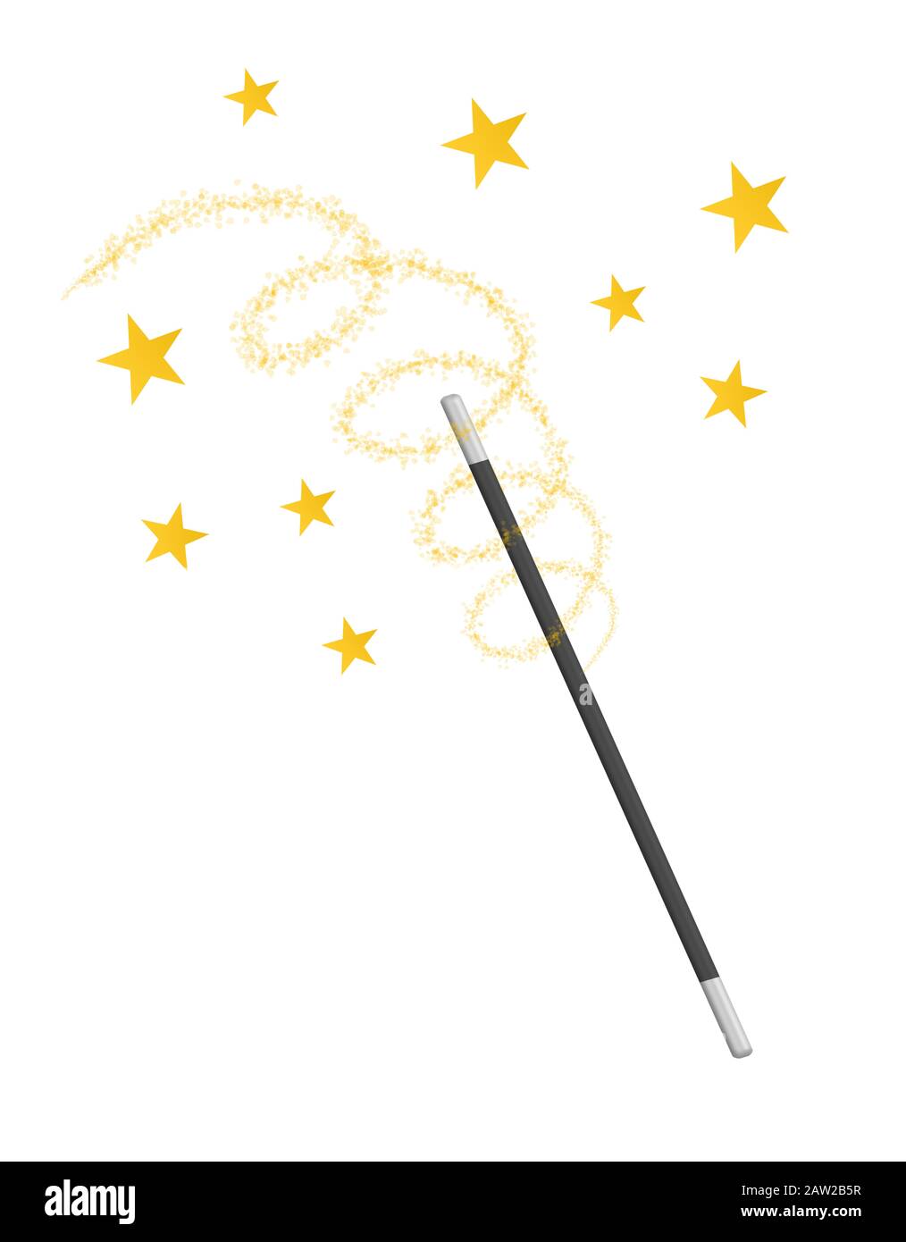 waving magic wand isolated on white background Stock Photo