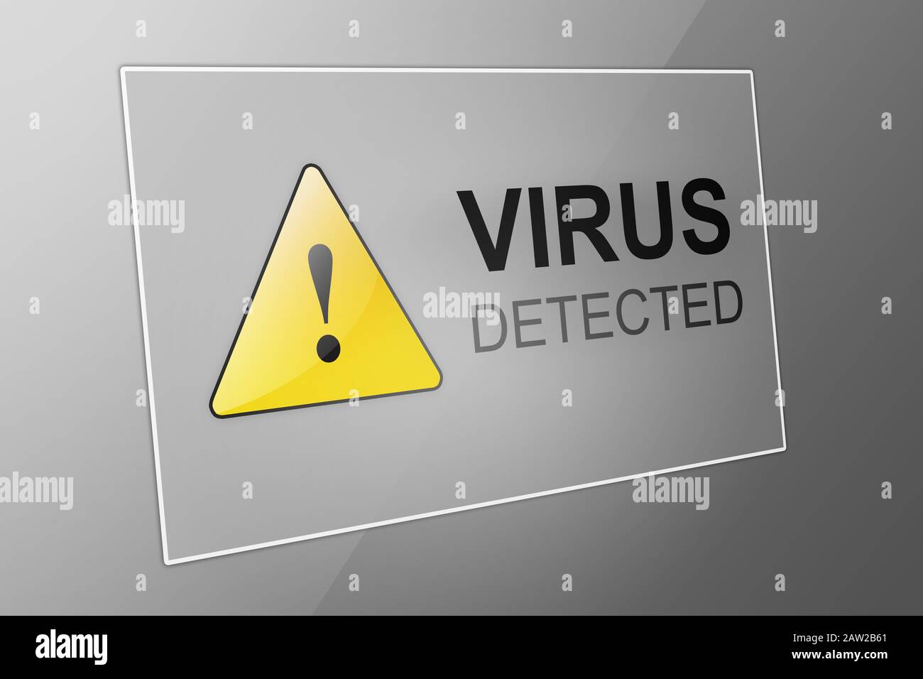 Virus detected - computer virus detection - spyware concept Stock Photo