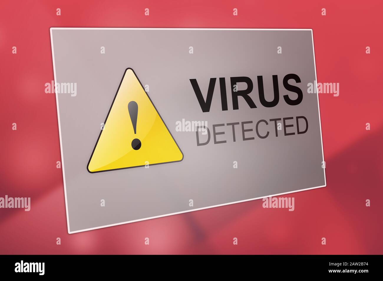 Virus detected - computer virus detection - spyware concept Stock Photo