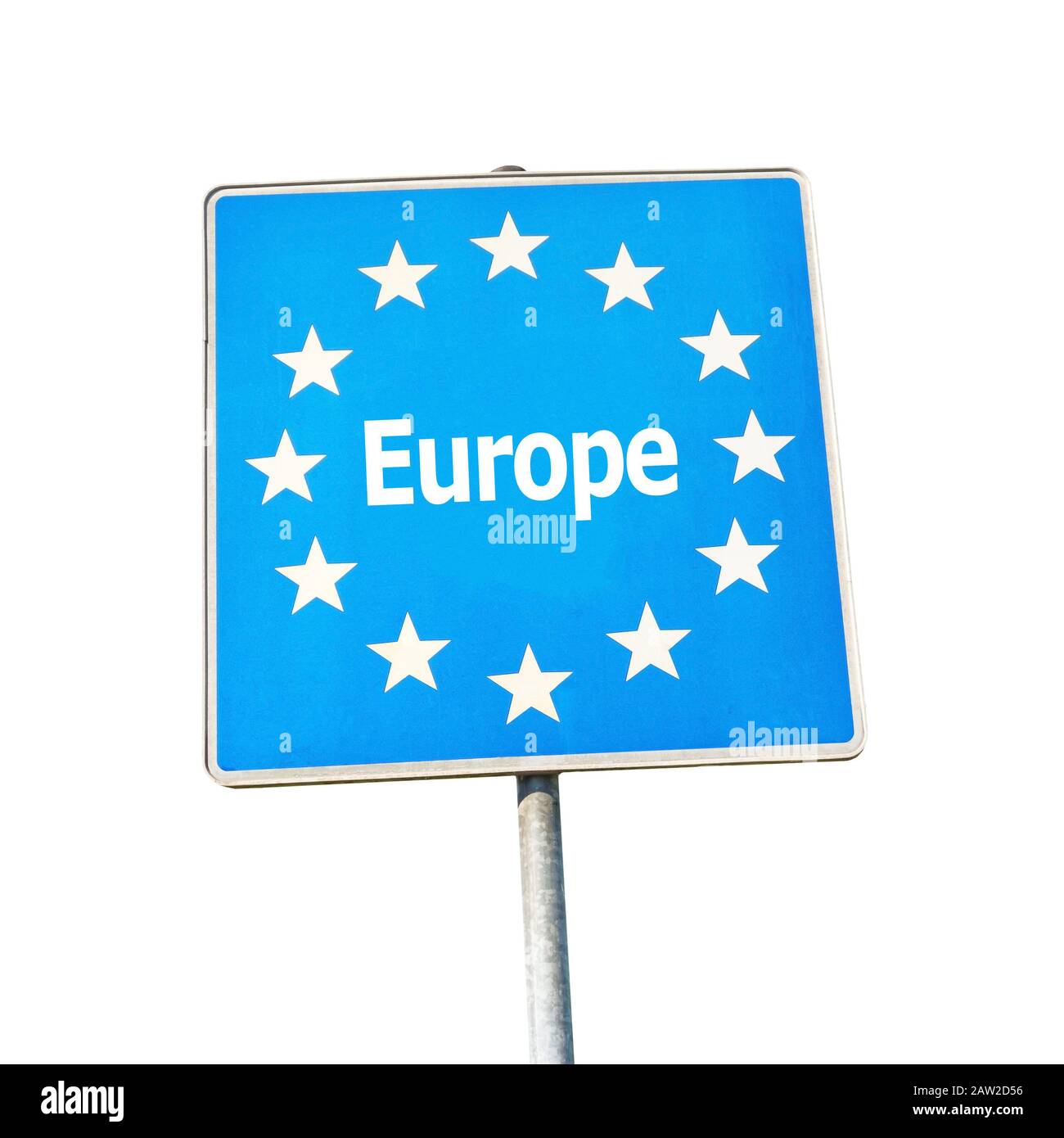 Border sign of europe - isolated on white background Stock Photo - Alamy