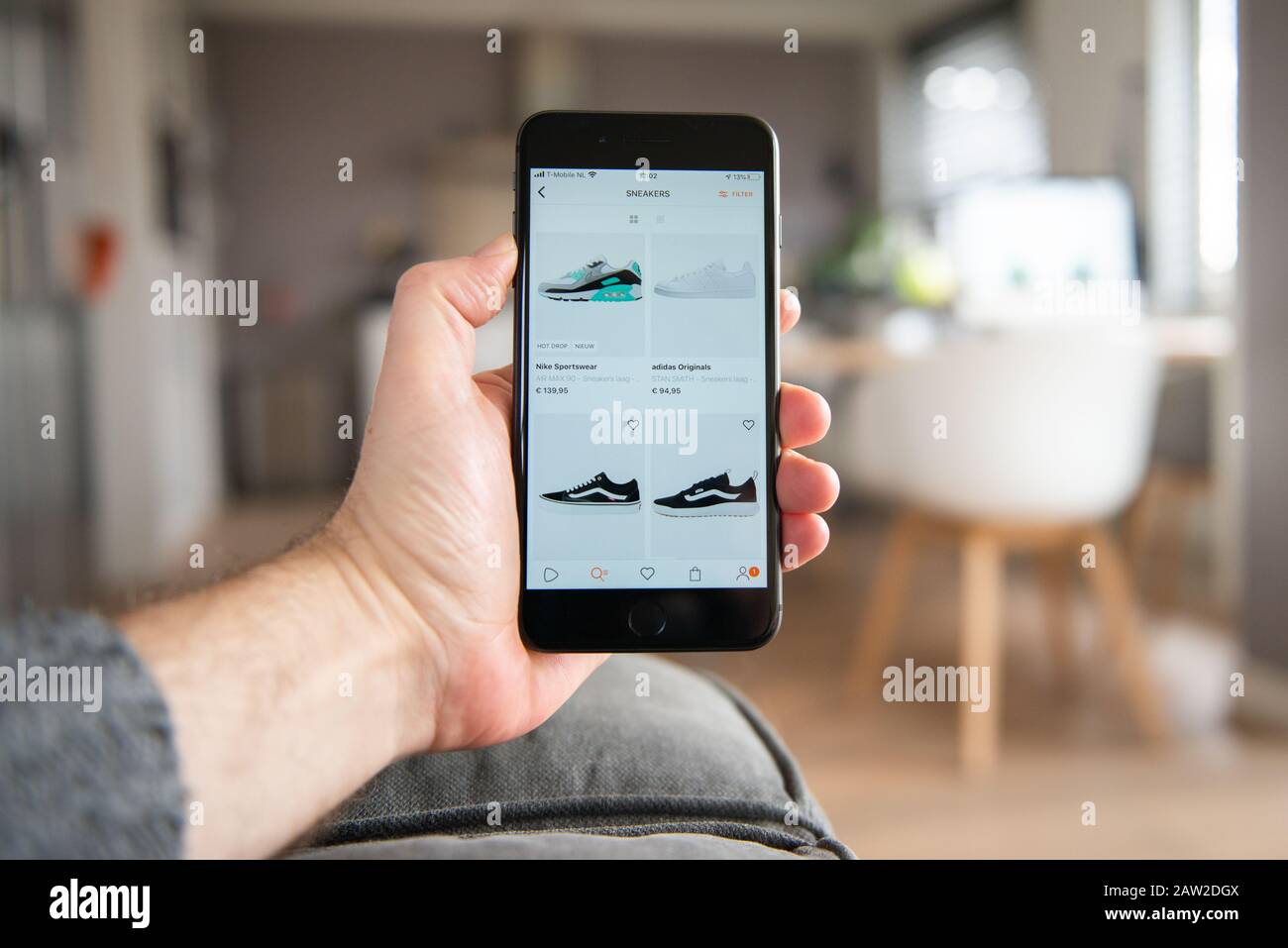 Amsterdam, The Netherlands, 02/06/2020, Man holding his smartphone, Zalando  start screen on smartphone, mobile screen. Online shopping platform Stock  Photo - Alamy