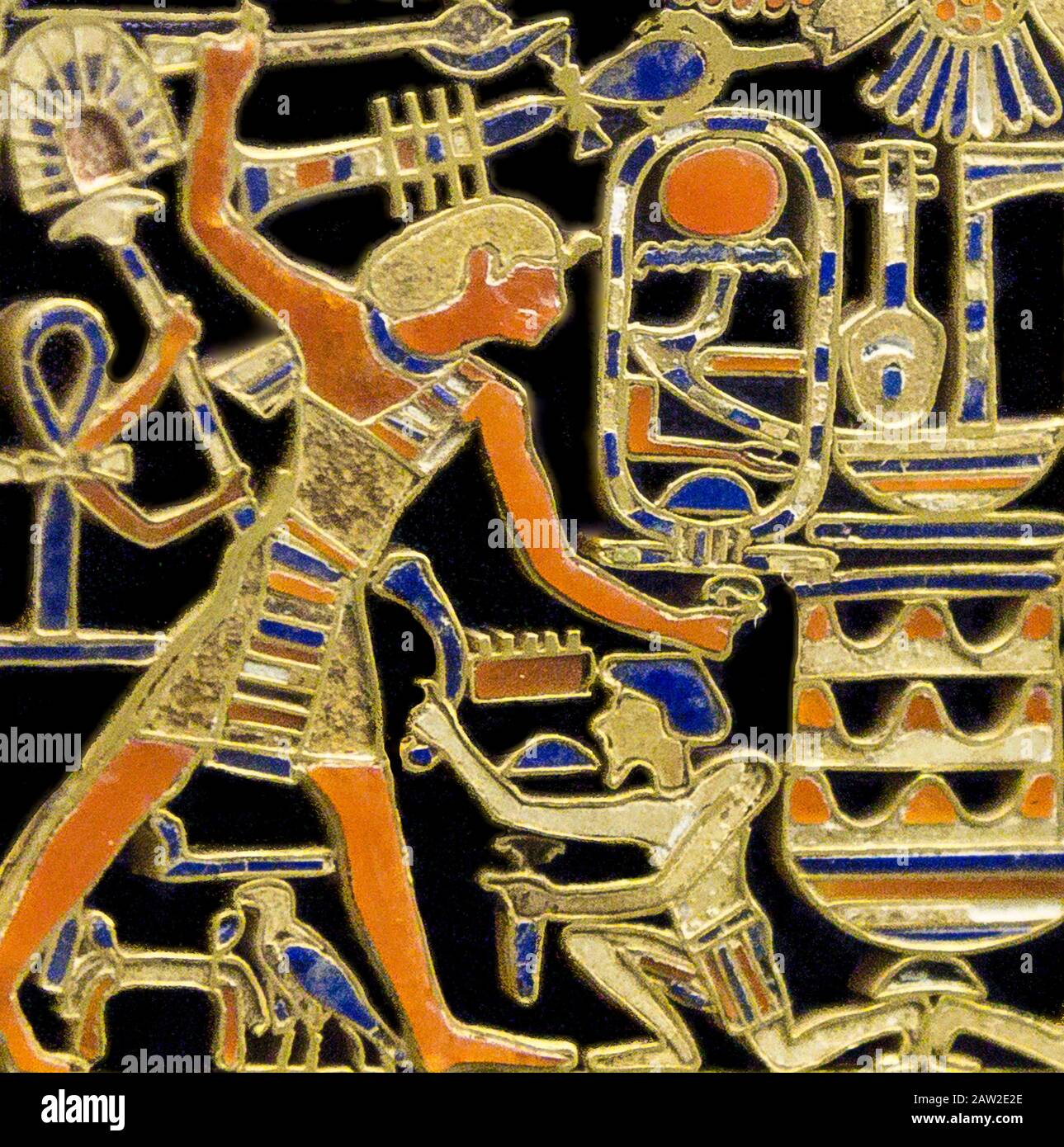 Egypt, Cairo, Egyptian Museum, from the tomb of Mereret, Dashur : Detail of a pectoral of Mereret, daughter of Sesostris 3 and sister of Amenemhat 3. Stock Photo