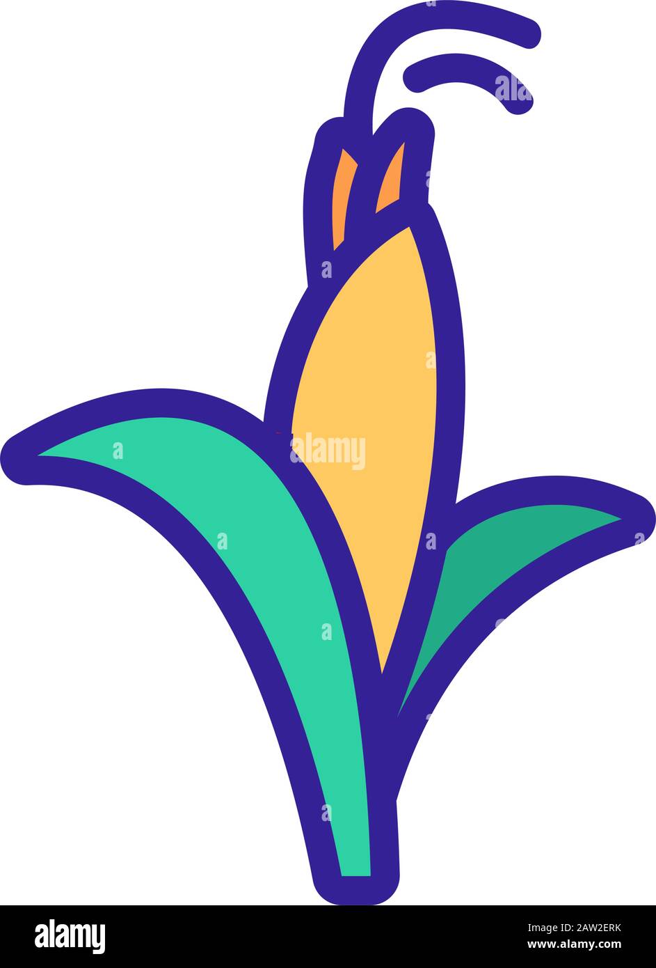 corn food icon vector. Isolated contour symbol illustration Stock ...