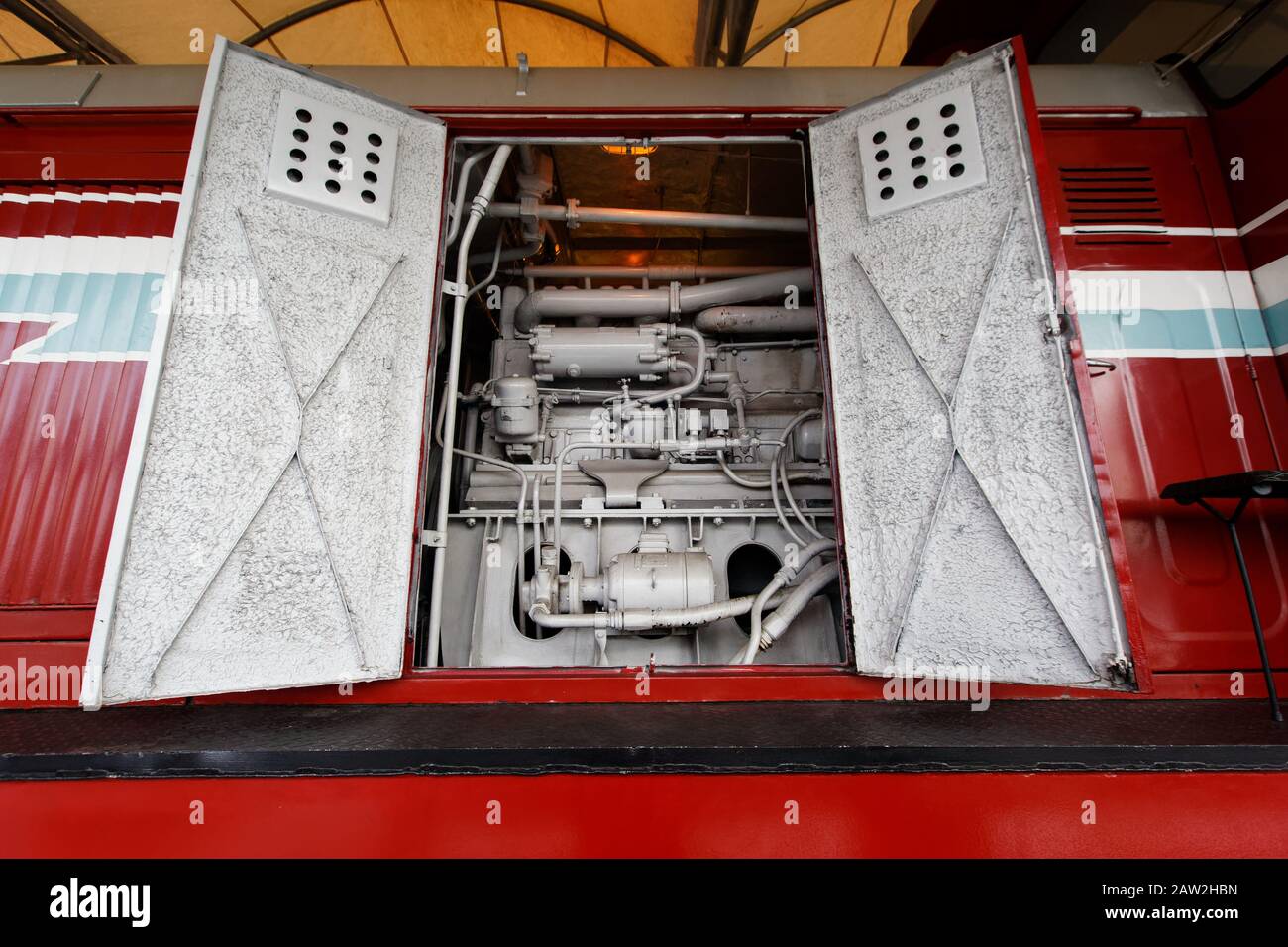 Engine Compartment of vintage British Rail Class 05 diesel mechanical