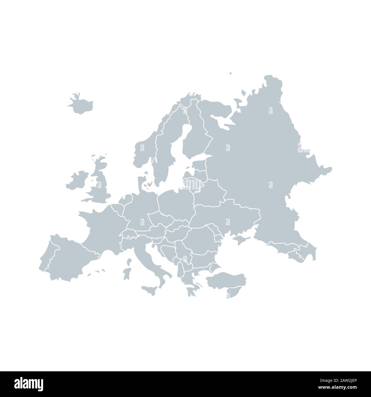 Detailed vector map of the Europe - Vector illustration Stock Vector