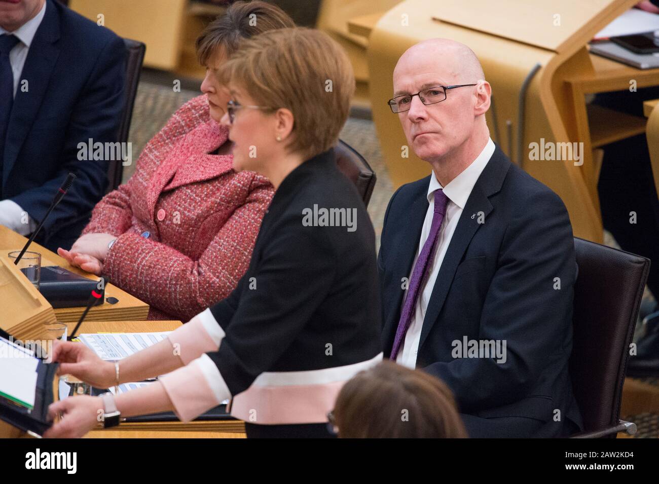 Snp deputy leader nicola sturgeon and fiona hyslop hi-res stock ...