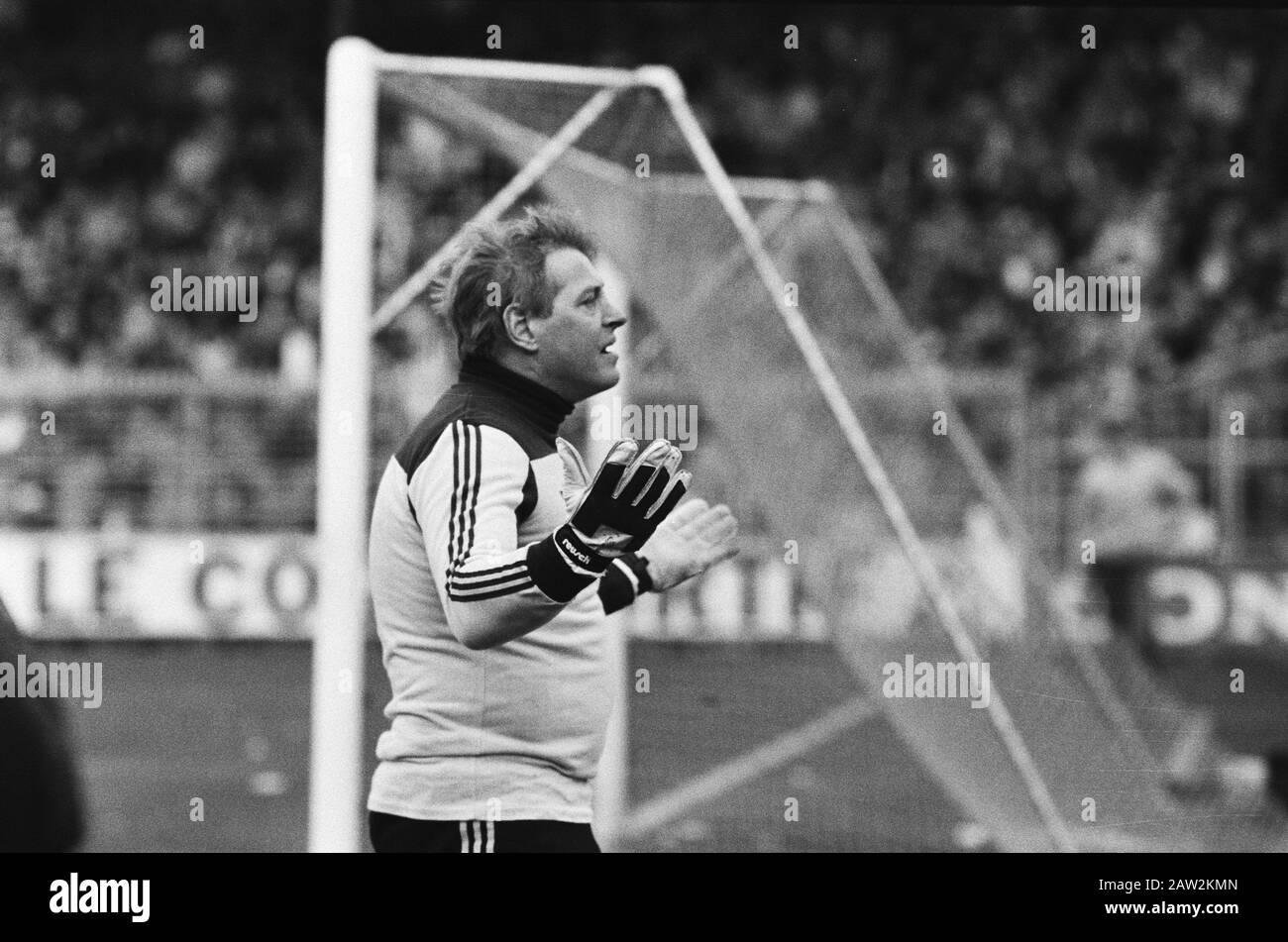 Ajax and FC Utrecht  Piet Writers Date: November 21, 1982 Location: Utrecht (prov), Utrecht (city) Keywords: goalies, sports, soccer, sports Person Name: Writers, Piet institution Name: FC Utrecht Stock Photo