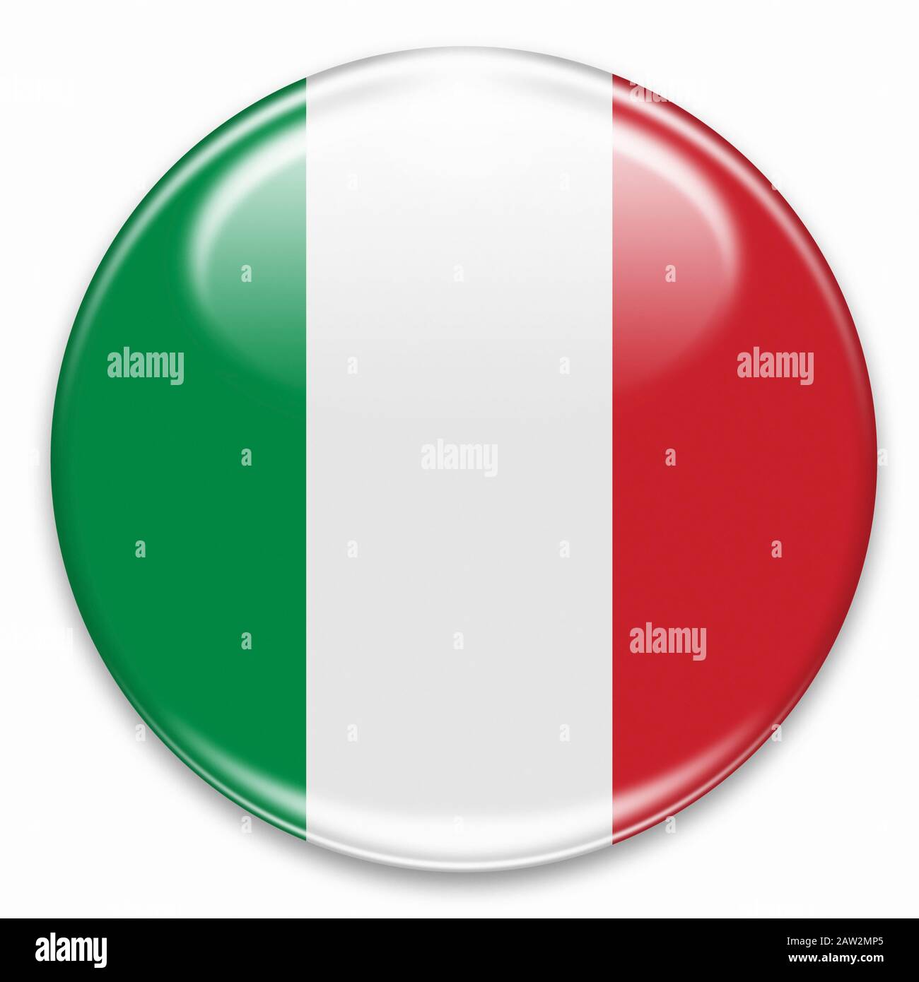 italian flag button isolated on white Stock Photo Alamy
