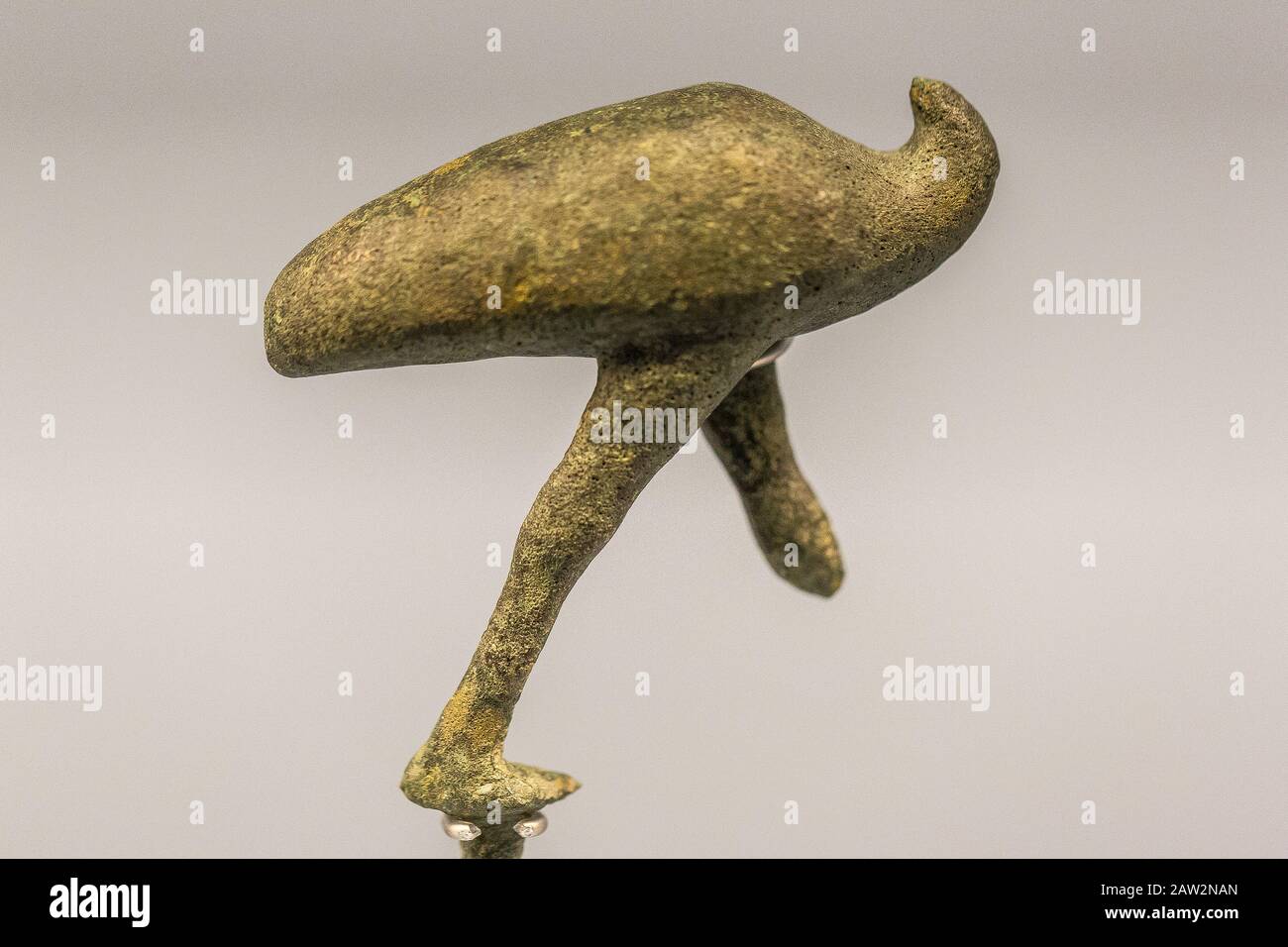 Photo taken during the opening visit of the exhibition “Osiris, Egypt's Sunken Mysteries”. Egypt, Alexandria, Maritime Museum, statuette of an ibis. Stock Photo