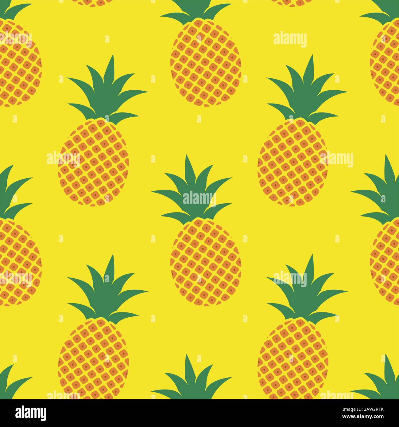 vector seamless pineapple pattern. repeating summer background with ...