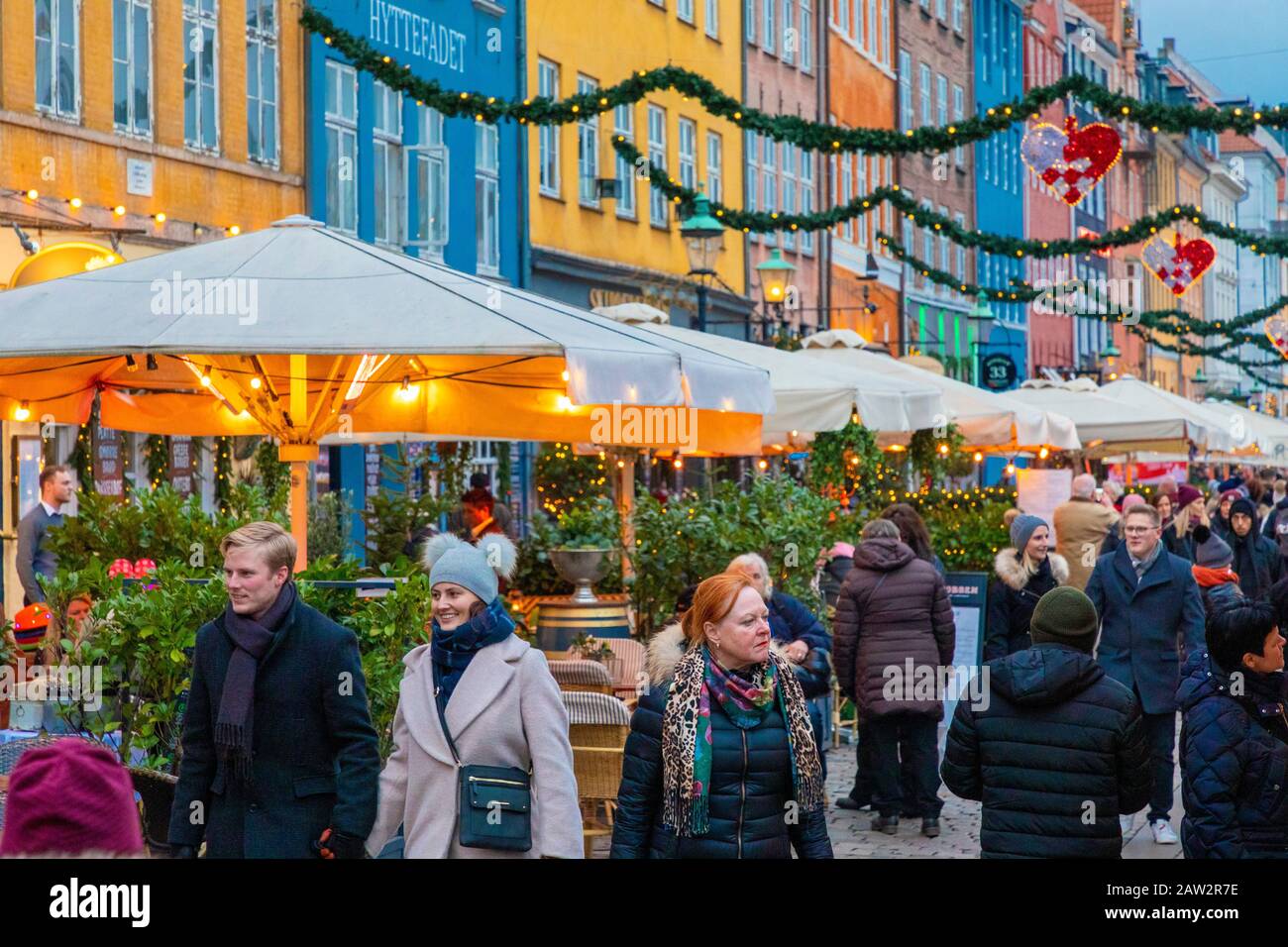 Christmas Market in Nyhavn, Copenhagen, Denmark Stock Photo Alamy