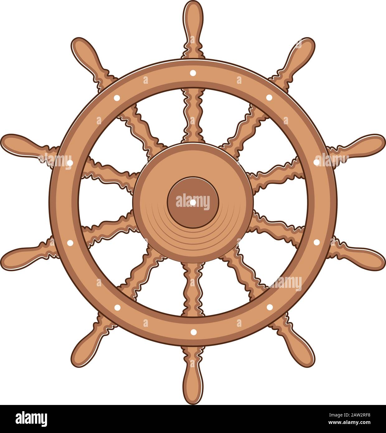 vector steering wheel of a ship, boat and yacht isolated on white
