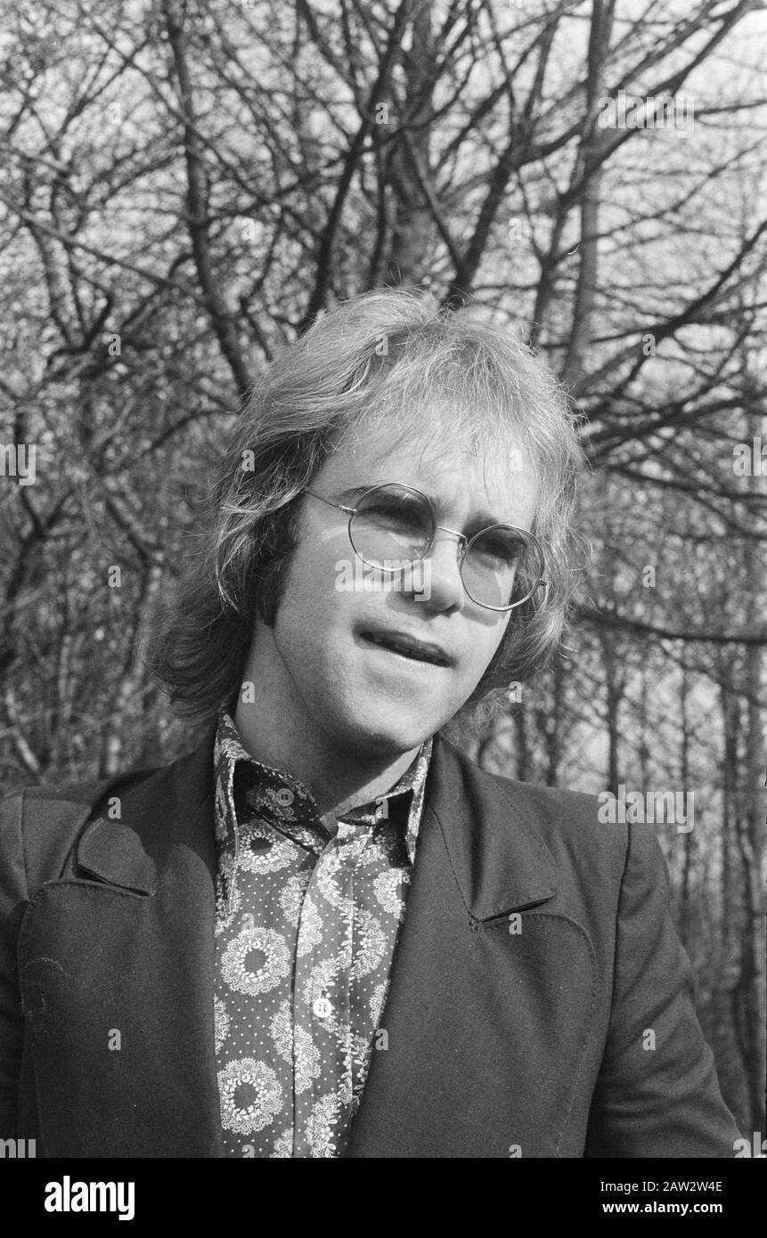 Pop singer Elton John in the Netherlands Date: February 17, 1971 Keywords: musicians, music, pop singers, portraits, singers Person Name: Elton John Stock Photo
