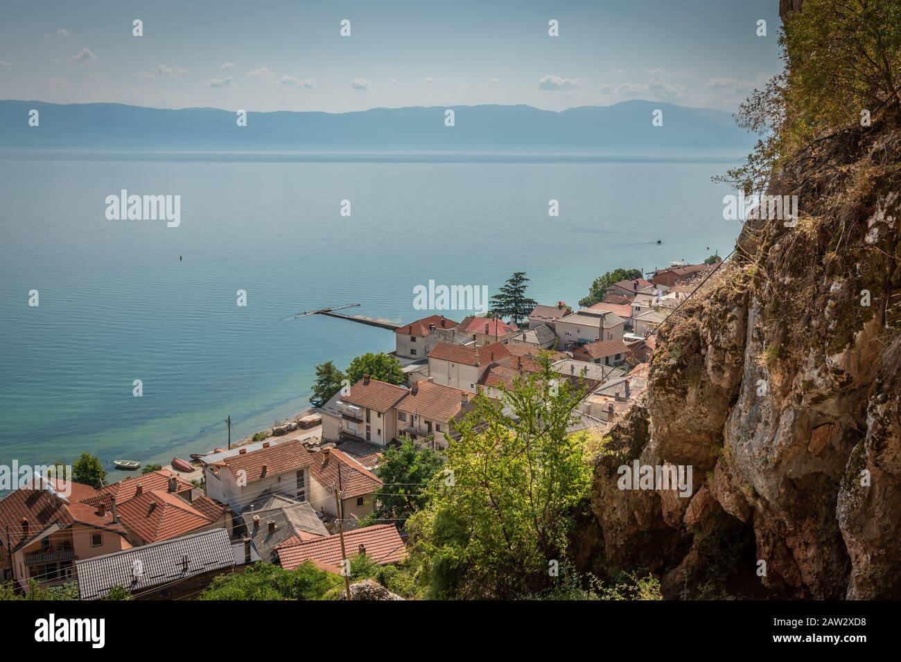 View over Radozhda on Lake Ohrid, Macedonia Stock Photo