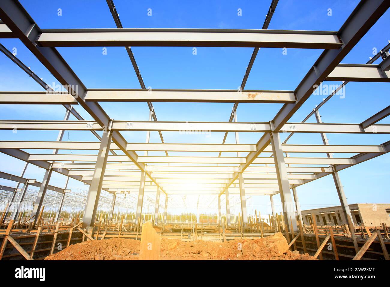 Steel frame structure Stock Photo Alamy