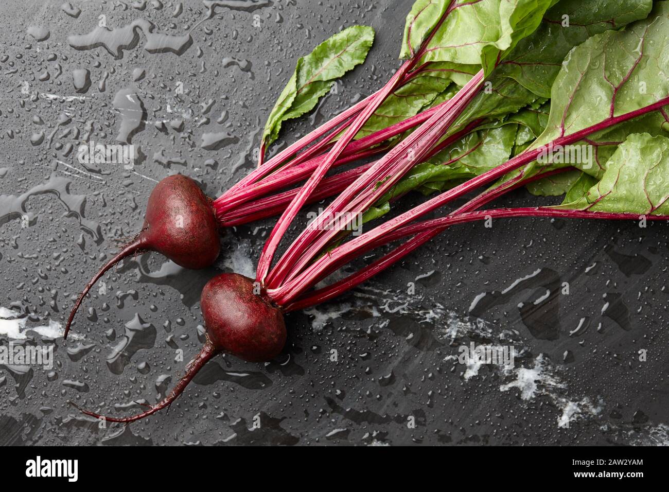 Fresh harvested beetroot on stone background Stock Photo
