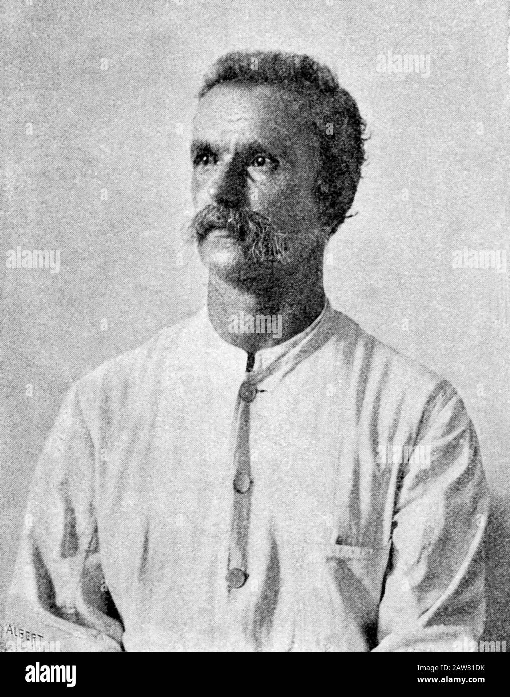 1890 ca , ITALY : The italian Africa explorer  Capitano GAETANO CASATI ( 1838 - 1902 ), portrait engraved in german  book ' Gaetano Casati : Zehn Jahr Stock Photo