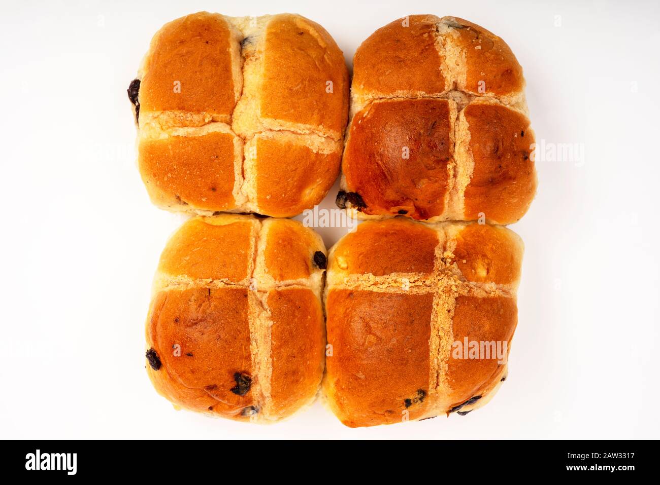 Traditional hot cross buns Stock Photo