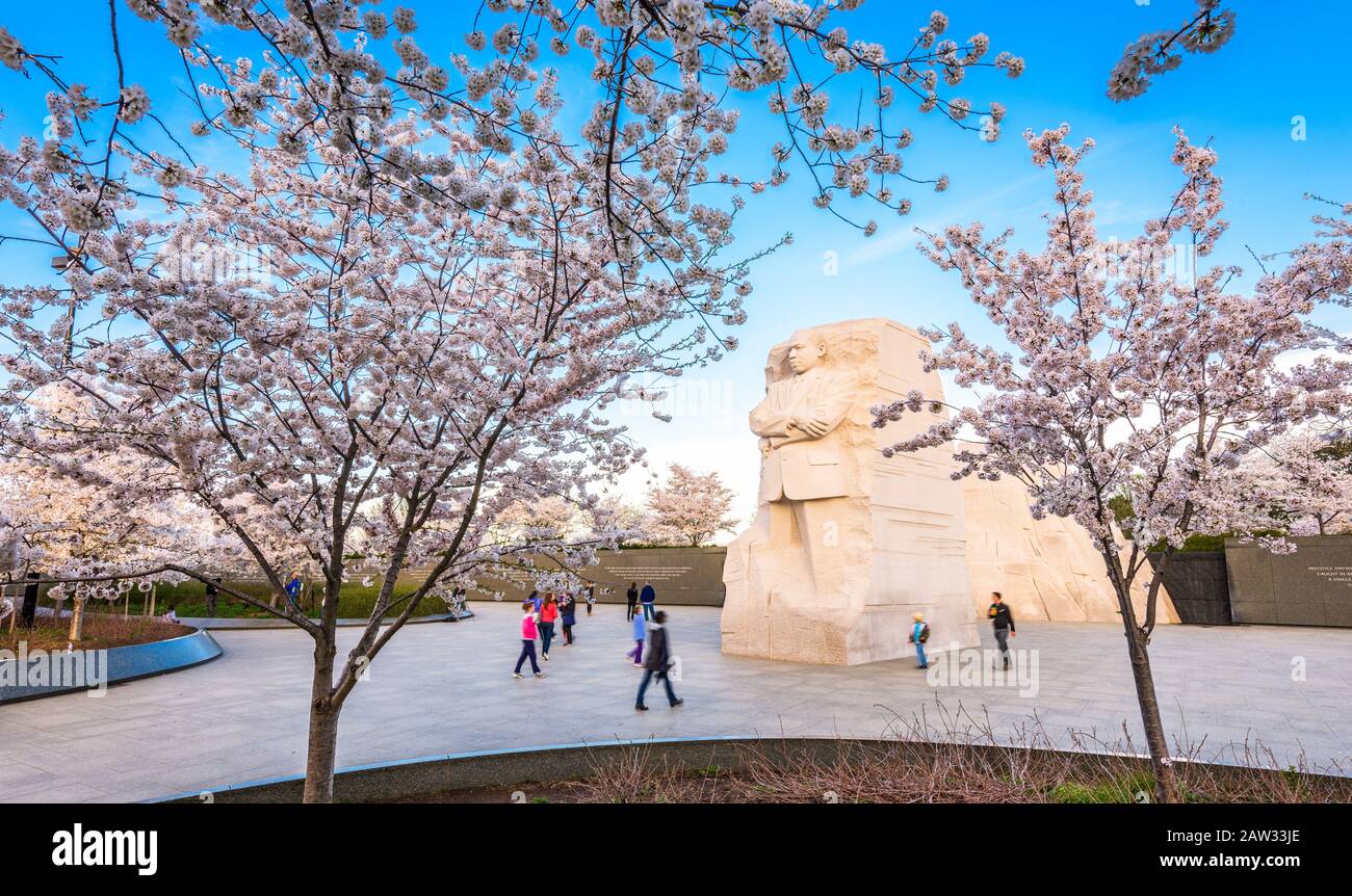 WASHINGTON - APRIL 12, 2015: The memorial to the civil rights leader Martin Luther King, Jr. during the spring season in West Potomac Park. Stock Photo