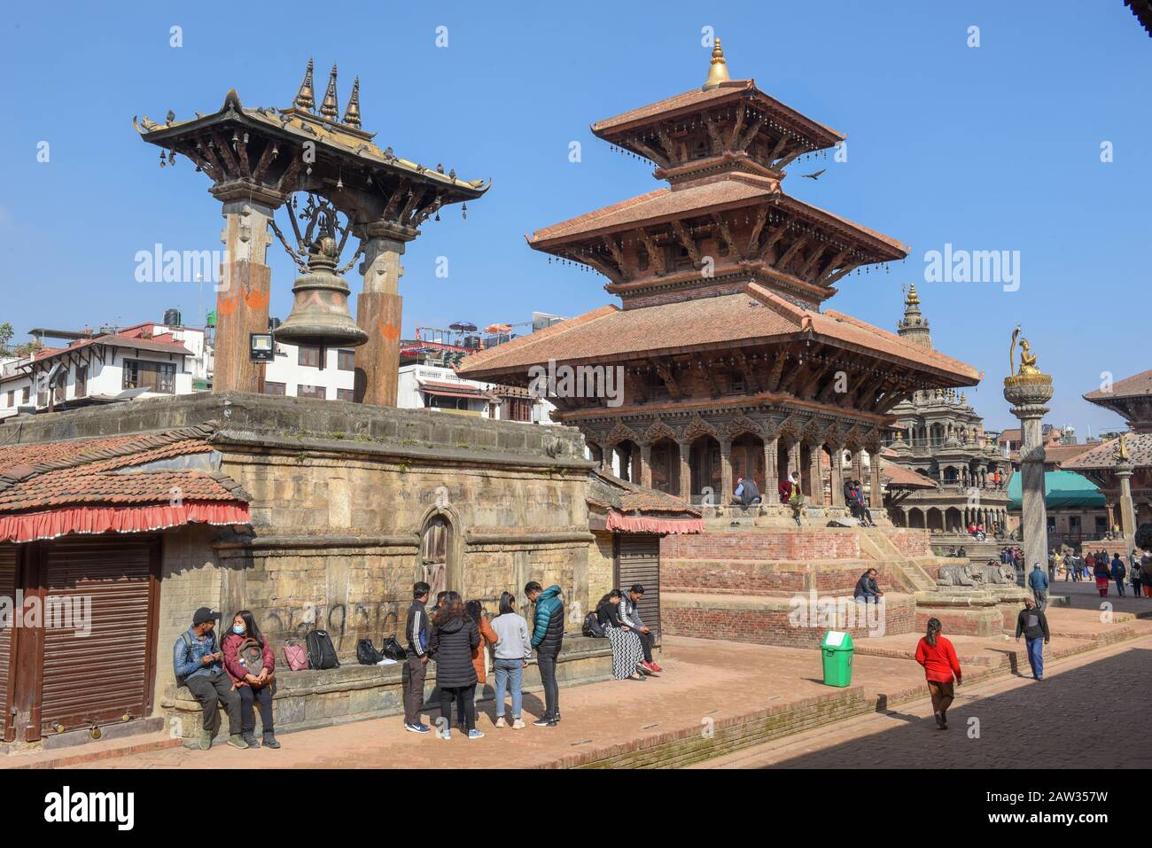 Patan, Nepal - 24 January 2020: Temple of Durban square at Patan near Kathmandu in Nepal Stock Photo