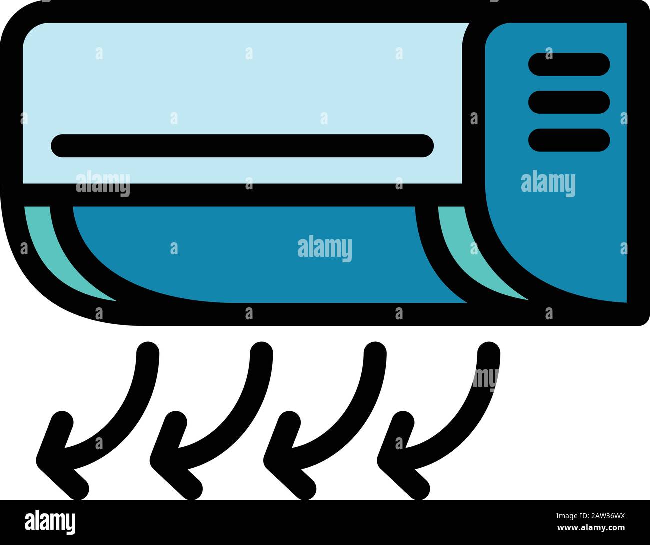 Conditioner air direction icon. Outline conditioner air direction