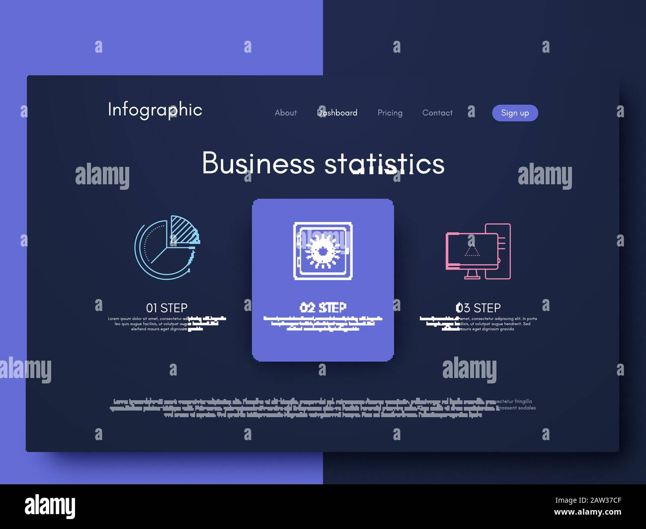 Vector graphics infographics with three options. Template for creating