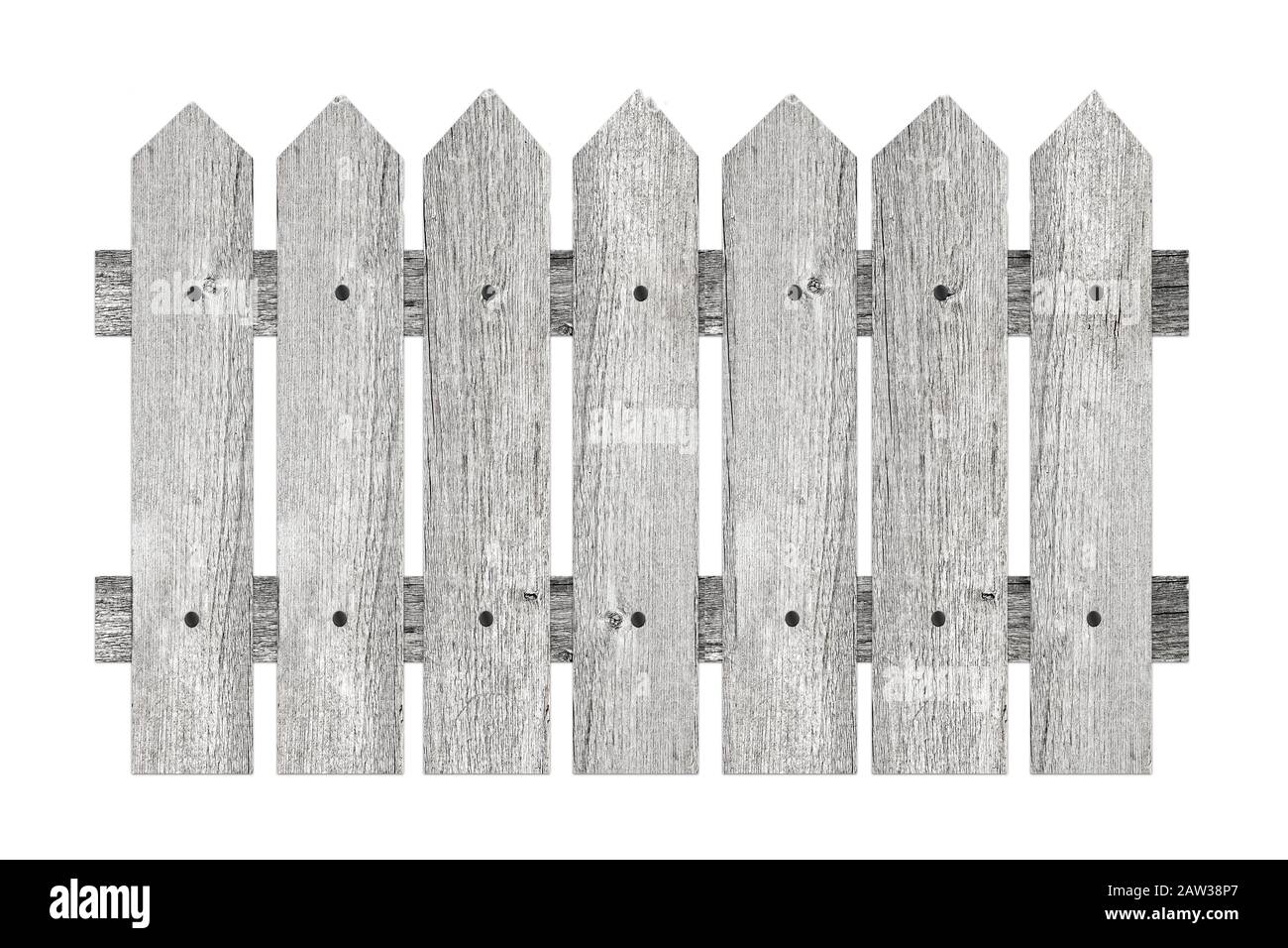 garden fence with planks isolated on white background Stock Photo - Alamy