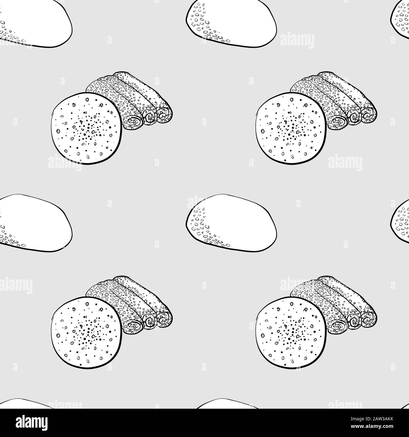 Injera seamless pattern greyscale drawing. Useable for wallpaper or any ...