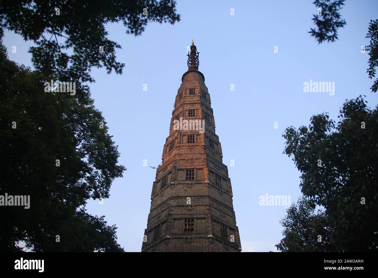 Lingyin obelisk on West Lake in China Stock Photo