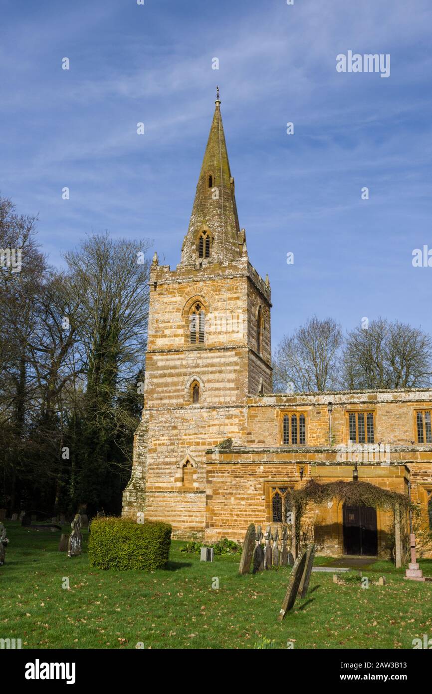 Exterior of the church of St Michael and All Angels in the village of